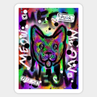 Spray Paint Cat V2 Sticker